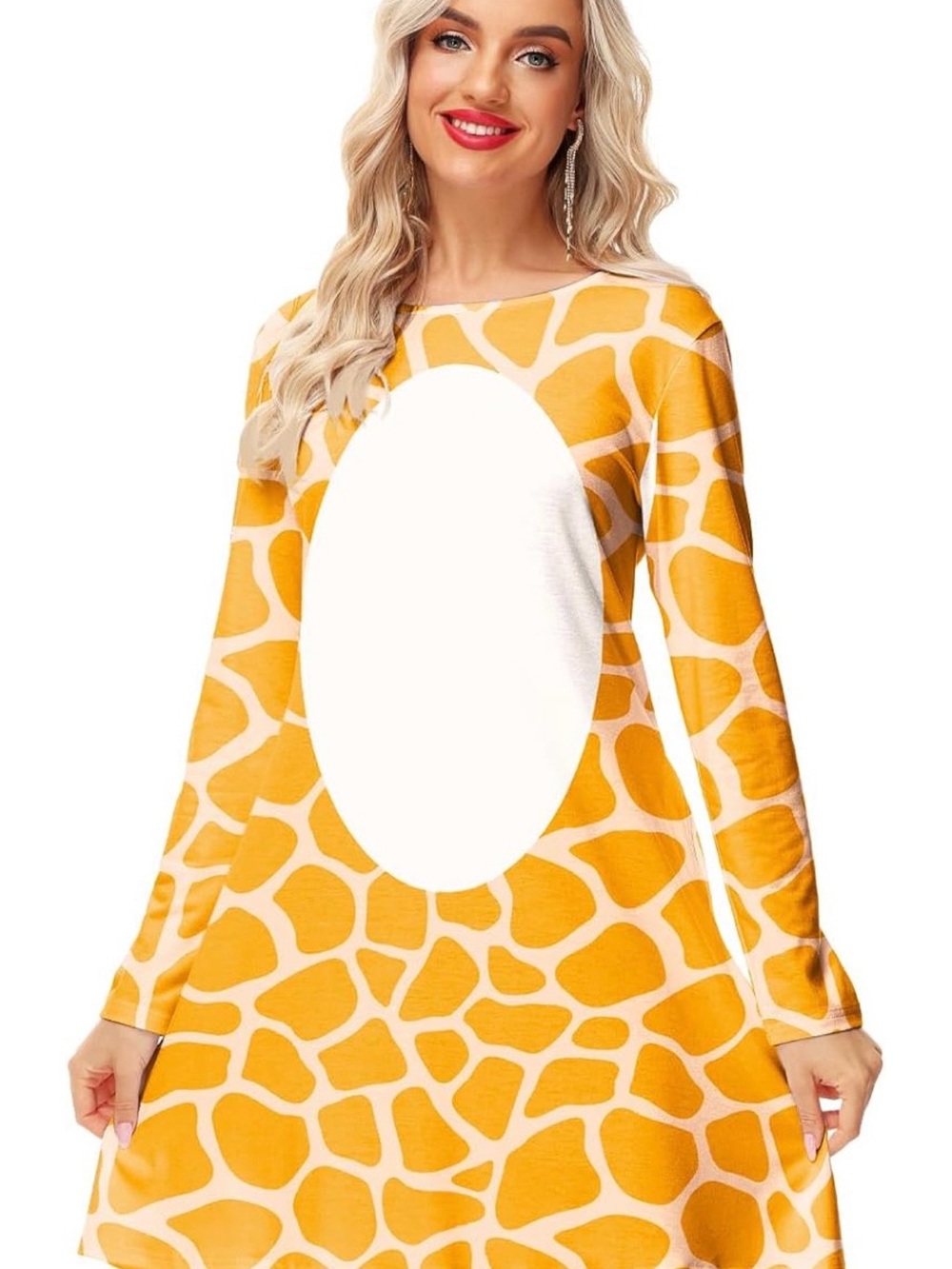 Giraffe Costume!🦒🧡👯‍♀️ Long Sleeve Dress with Ears Headband - Picture 2 of 11